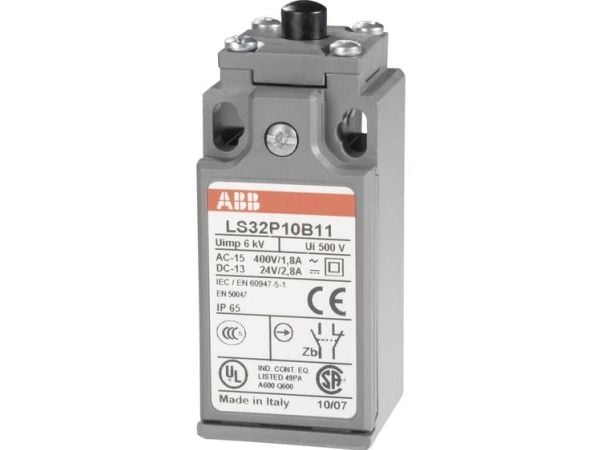 ABB 1SBV010310R1211 LS32P10B11 Päätepysäytyskosketin 400 V/AC 1,8 A Leima Painonappipää IP65 1 kpl ABB 1SBV010310R1211 LS32P10B11 Päätepysäytyskosketin 400 V/AC 1,8 A Leima Painonappipää IP65 1 kpl