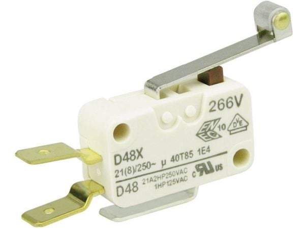 ZF Microcontact D489-V3RD 250 V/AC 21 A 1 x On/(On) Painikkeen pää 1 kpl