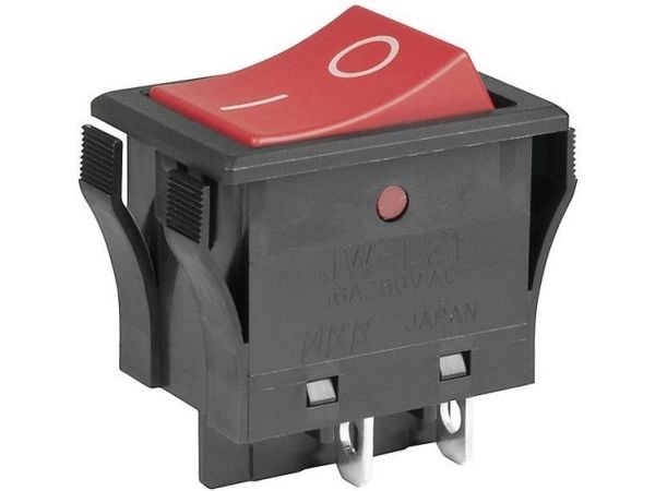 NKK-kytkimet JWL21RA1A Keinukytkin JWL21RA1A 250 V/AC 16 A 2 x Off/On Klikkaava 1 kpl