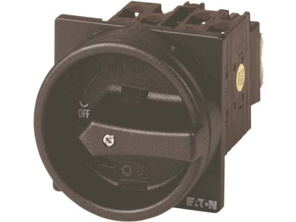 Eaton T0-2-1/EA/SVB-SW, Kiertokytkin, 3P, Musta, IP65, 20 A, -25 - 50 °C