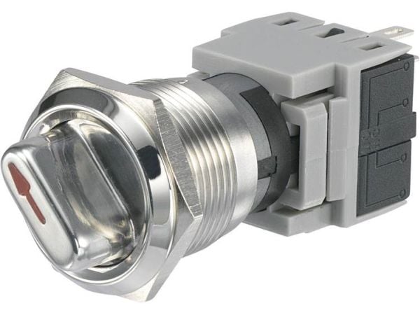 TRU COMPONENTS LAS1-BGQ-11X/21 vandalsikret dreiebryter 250 V/AC 5 A, 2 brytestillinger, 1x90°, IP40