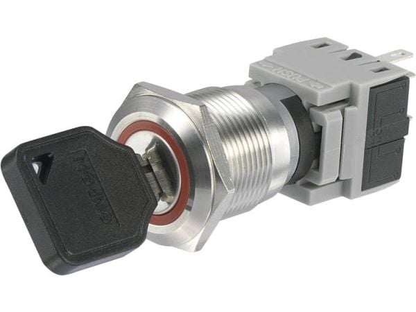 TRU COMPONENTS 704409 LAS1-BGQ-11Y/23 Avainkytkin 250 V/AC 5 A 1 x Off/(On) 1 x 60° IP40 1 kpl 1 kpl