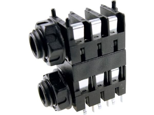 Cliff FCR1124 Jack-plugg 6,35 mm Kontakt, innfelt horisontal Antall pinner: 3 Stereo blå 1 stk