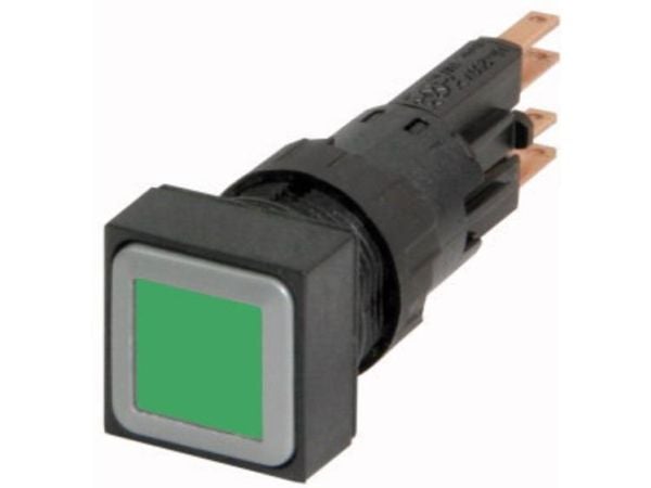 Eaton Q18LT-GN/WB, Tryckknappsbrytare, Svart, Grön, IP65, 18 mm, 60 mm, 18 mm