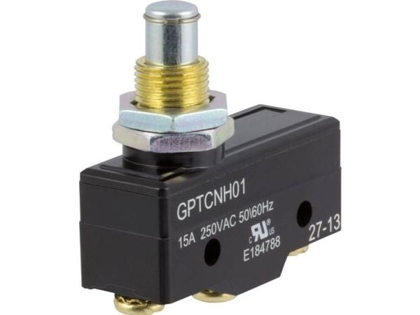 ZF GPTCNH01 mikrokontakt GPTCNH01 250 V/AC 15 A, 1x On/(On), tryckknapp 1 st