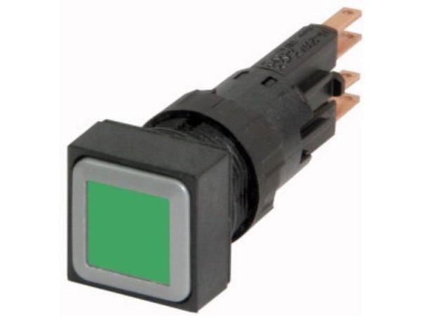 Eaton Q18LTR-GN/WB, Painikekytkin, Musta, Vihreä, IP65, 18 mm, 60 mm, 18 mm
