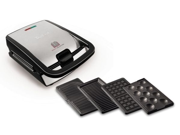 Tefal Snack Collection Sw854d incl. Toaster plates, Ribbed plates, Waffle plates, Mini-pancake plates