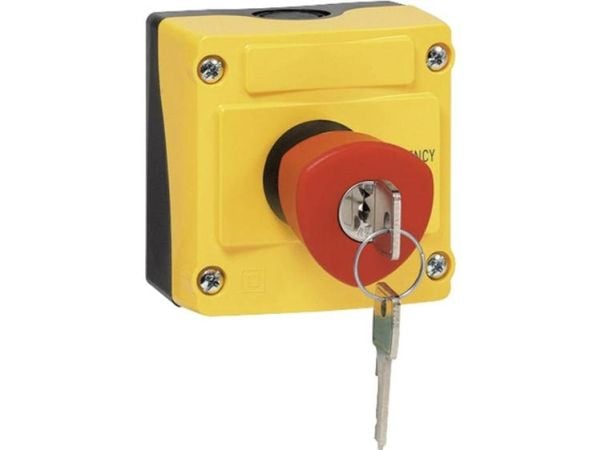BACO LBX11302 Nød-sluk-knap, Slagkontakt (paddehat-formet) i kabinettet 240 V/AC 2.5 A 2 x brydekontakt IP66 1 stk