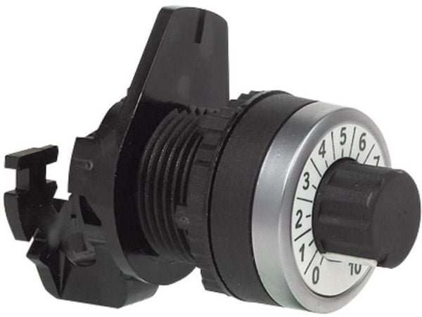 BACO L21RP03 Potentiometri-drev Eturengas muovi, Forkromet Sort, Krom 1 stk
