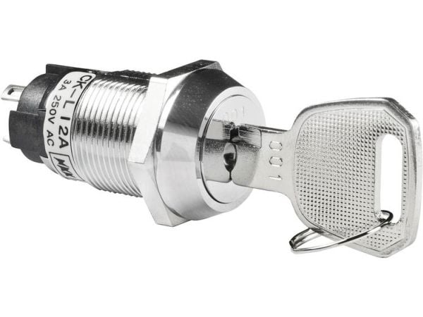 NKK Switches CKL12BFW01 nyckelbrytare 250 V/AC 3 A 1 x On/On 1 x 90° 1 st