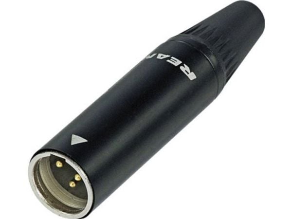 REAN RT3MC-B, XLR, svart, sink, gull, 5 A, -30 - 85 °C