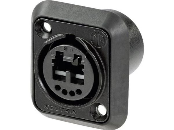 Neutrik NO2-4FDW-1-A, LC-Duplex, Sort, Polyamid, Zink, 50 V, 6 A, -40 - 75 °C