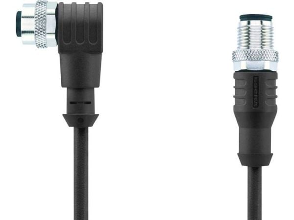 Escha 8044063 Sensor-/aktuatorkontakt, M12-kontakt, rak, anslutning, rak 5,00 m, poltal (RJ): 5, 1 st