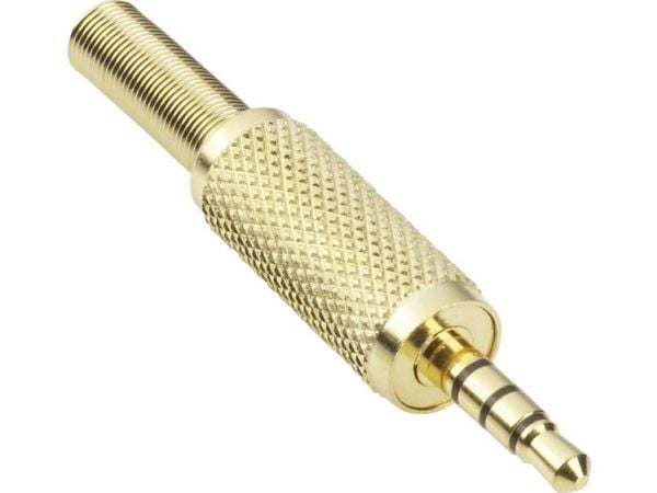 BKL Electronic 1103057 3,5 mm jackplugg; rett pol; 4-polet; stereo; gold; 1 stk