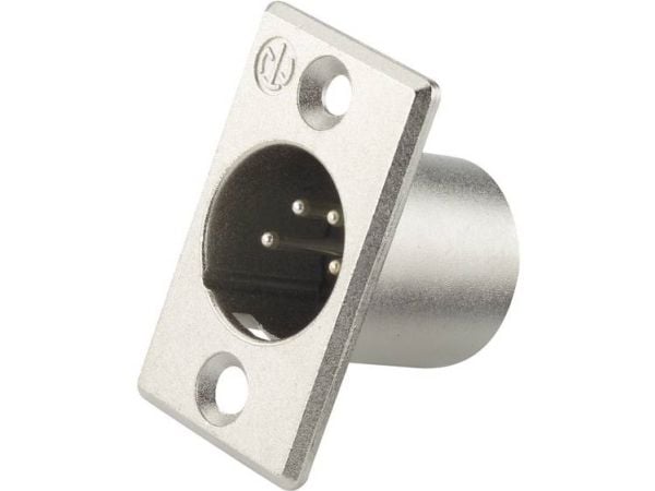 Neutrik NC4MP, XLR, rustfritt stål, messing, nikkel, polyamid, stål, sink, messing, IP40, 1,5 V