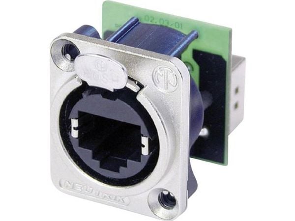 Neutrik NTR-NE8FDP, RJ45, Sort, Sølv, Nickel, Zink-stål, Gull, UL 94 V-0, 26 mm