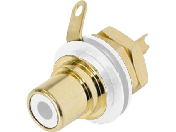 Rean AV NYS367-9 Cinch-kontakt flensetilkobling, 2 poler hvit 1 stk