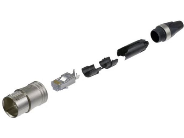 Neutrik NE8MC6-MO, RJ-45, Sort, Bronse, Polyamid, Zink, Cat6, 22/28, IP65