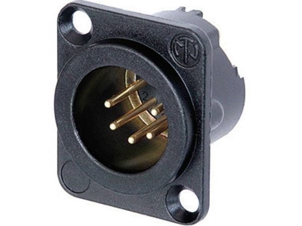Neutrik NC5MD-LX-B, XLR, Sort, Nikkel/gull, IP40, 1 mm², 1500 V