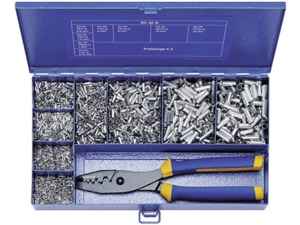 Klauke SK32B kabelskosortiment oisolerad metall 0,75 mm², 1 mm², 1,5 mm², 2,5 mm², 4 mm², 6 mm², 10 mm², 16 mm² 4900 st Klauke SK32B kabelskosortiment oisolerad metall 0,75 mm², 1 mm², 1,5 mm², 2,5 mm², 4 mm², 6 mm², 10 mm², 16 mm² 4900 st