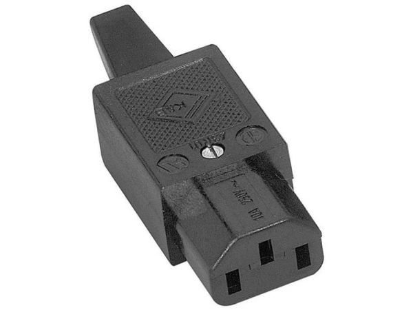 K&amp;B 43R011311 IEC-liitin 43R-sarja (verkkoliitin) 43R Liitäntä, suora Navat yhteensä: 2 + PE 10 A Musta 1 kpl