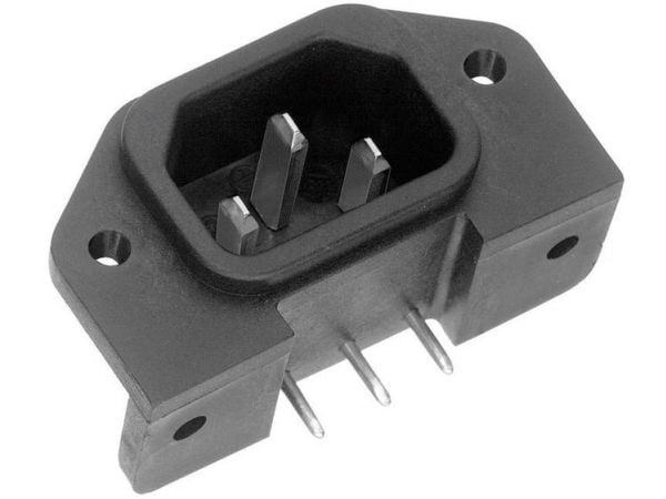K&amp;B 42R651611 IEC-liitin 42R-sarja (verkkoliitin) 42R Liitin, uppoasennus pystysuoraan Navat yhteensä: 2 + PE 10 A Musta 1 kpl 1 kpl