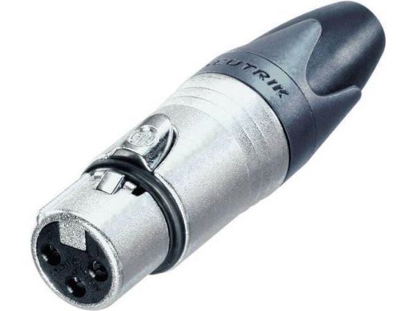 Neutrik NTR-NC3FXX, XLR, Sort, Sølv, Hunkjønn, Rett, IP40, 2,5 mm²