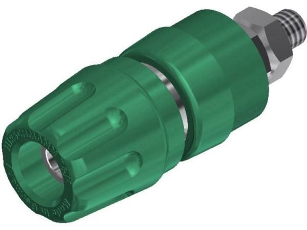 Hirschmann PKI 10A, Ø4 mm/Ø2 mm, vihreä, polyamidi, nikkeli, 30 VAC/60 VDC, 35 A