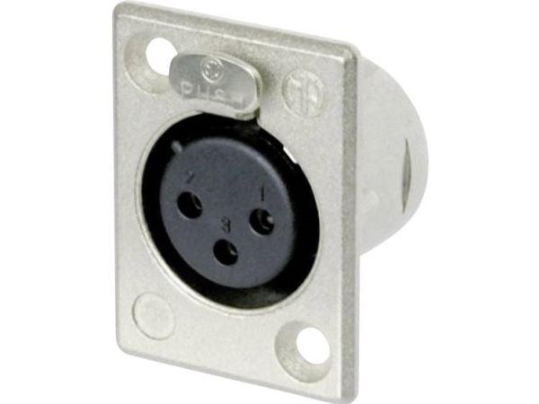 Neutrik NTR-NC3FP1, Sort, Sølv, Nickel, Polyamid, Stål, Zink-stål, Nickel, UL 94 HB, IEC 61076-2-103, IP 40, IEC 68-2-20, -30 - 80 °C, 27 mm