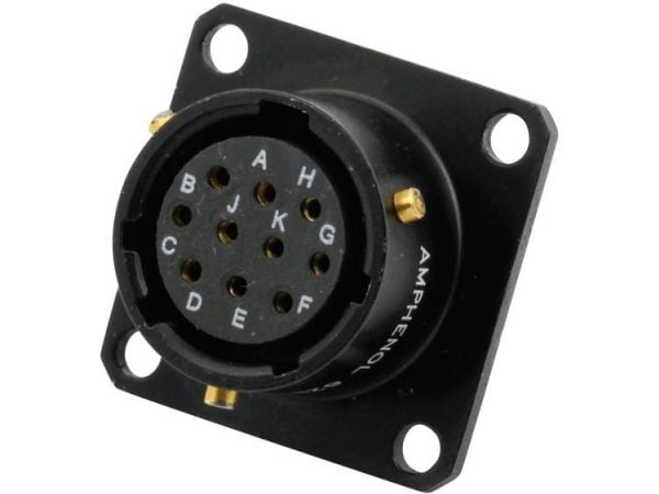 Amphenol 62IN 12E 14 19S 624 rundstikk innbygging totalt polantall: 19, serie 62IN