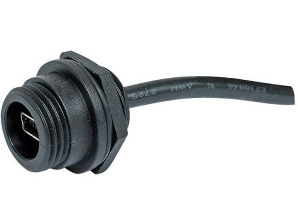 Mini-USB B uppoasennusliitin 2.0 - IP68 Liitäntä, uppoasennus PX0443 Puristusliitin PX0443 Bulgin Sisältö: 1 kpl