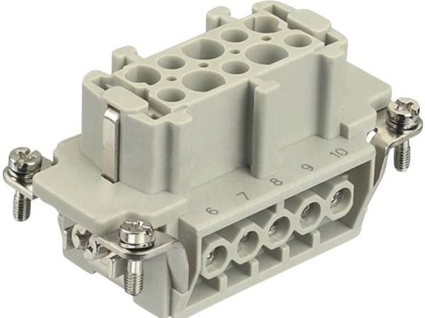 HARTING HAN E -liitin, insertti tyyppi 10B naarasliitinruuviliitin max 2,5mm2, 16A10napainen