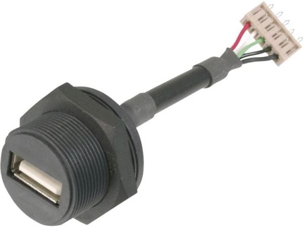 USB-minnekontakt 2.0 IP67, innbygging USB A-tilkobling på 5-pinners kontakt A-USB-APFS ASSMANN WSW