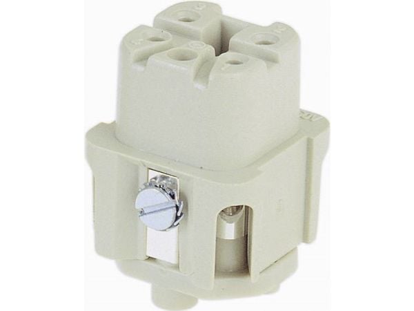 HARTING HAN A -liitin, insertti tyyppi 3Aurosruuviliitin max 2,5mm2, 10A4napainen