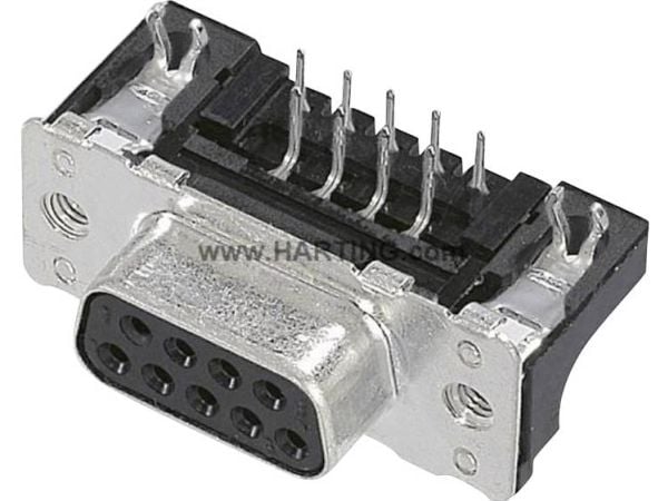 Harting 09 66 252 6615, D-Sub 2, Sort, Metallisk, Polybutylentereftalat (PBT), Stål, Termoplast, Kobberlegering, 10 mO, 1000 V