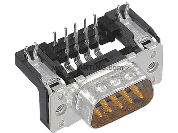Harting 09 65 362 6811, D-Sub 3, musta, metallinen, polybuteenitereftalaatti (PBT), kupariseos, 10 mO, 1000 V