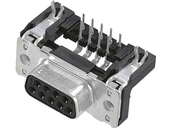 Harting 09 66 452 6611, D-Sub 4, Sort, Metallisk, Polybutylentereftalat (PBT), Stål, Termoplast, Kobberlegering, 10 mO, 1000 V