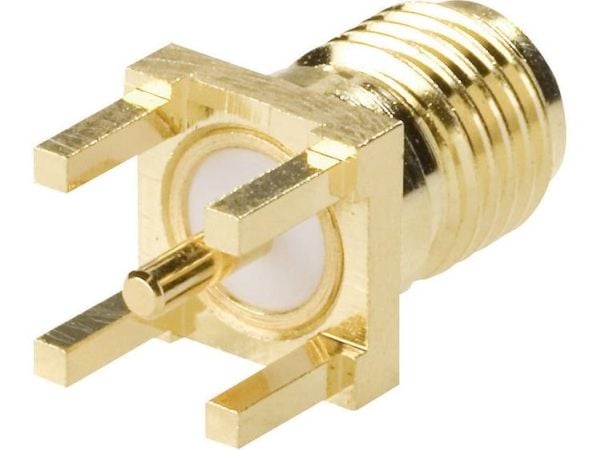 Amphenol SMA6251A1-3GT50G-50 SMA-liitin Liitäntä, uppoasennettava pystysuora 50 Ohm 1 kpl