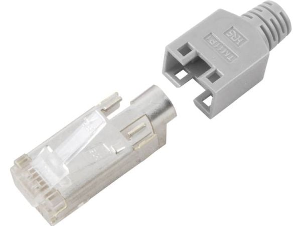 EFB Elektronik RJ45C5E-GR TM11 CAT5e RJ45 stik Hirose TM11 H7540.12-1 Stik, lige Poler: 8P8C Grå 1 stk