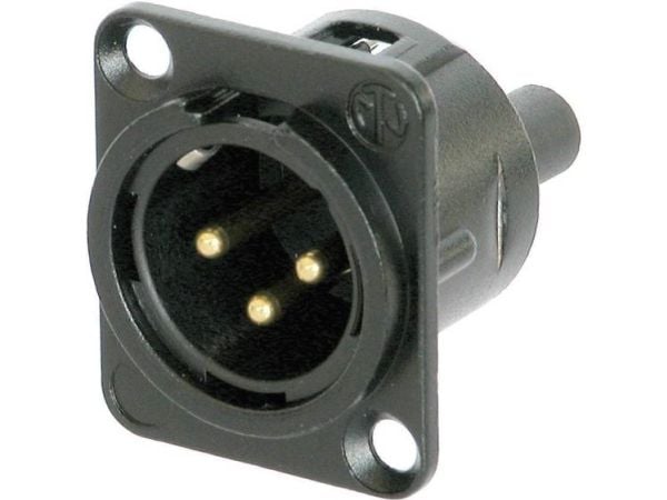 NEUTRIK XLR-kontakt flensmontert NC3MD-S-B-1 3-polet sort