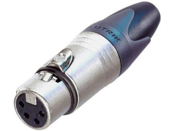 Neutrik NC4FXX, XLR, Svart, Metallisk, Sølv, 73,5 mm, -30 - 80 °C
