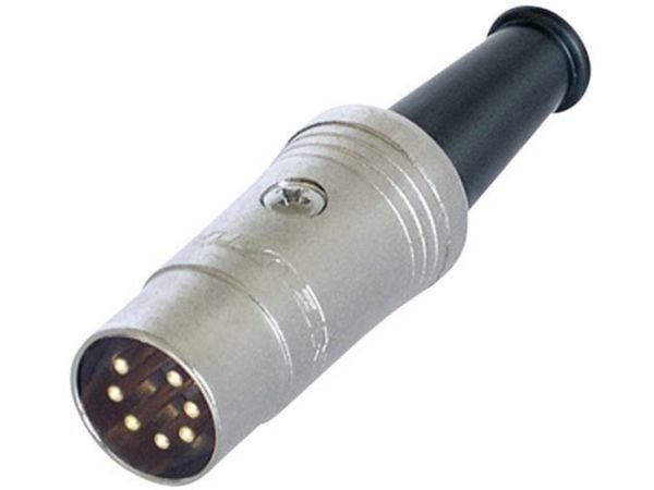 Rean AV NYS323G DIN rundkontakt stift, rett pol: 7 svart, 1 stk