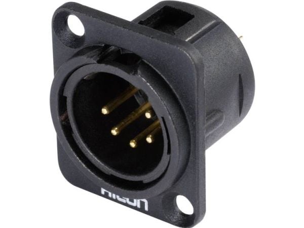 Hicon HI-X5DM-G XLR hann flenskontakt poltall: 5 sort 1 stk