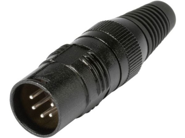 Hicon HI-X5CM-M XLR-kontakt, rette poler, 5 pol, 1 stk