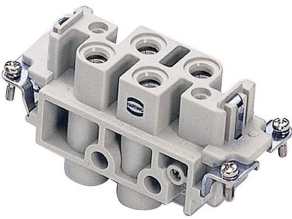 HARTING HAN Com liitin, insertti tyyppi 16Bhunstikruuviliitin max 16mm2, 80A4+ 2 napainen