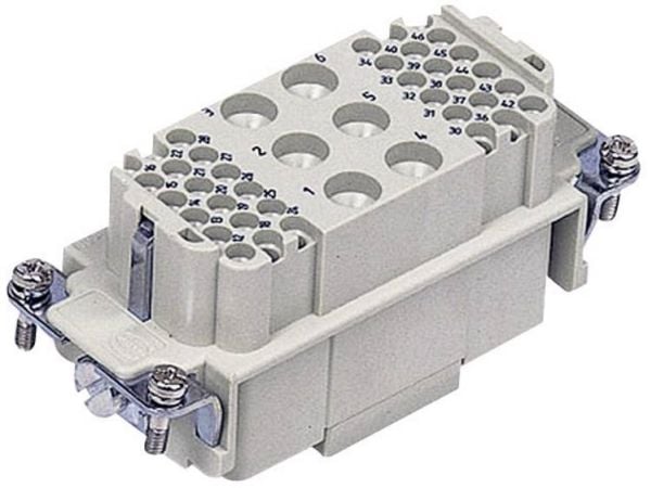 Harting 09 38 042 3101, hann K6/36, grå, polykarbonat, 690 V, 40 A, IEC 61984 EN 60664-1 DNV GL UL 1977 ECBT2.E235076 CSA-C22.2 No. 182.3 ECBT8.E23...