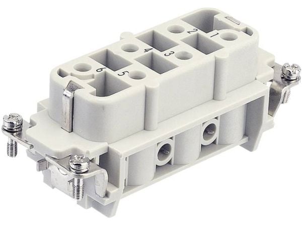 HARTING Han® 6 + maadoitus HSB-liitin, insertti tyyppi 16Bhunstikruuviliitin max 6mm2, 35A6napainen