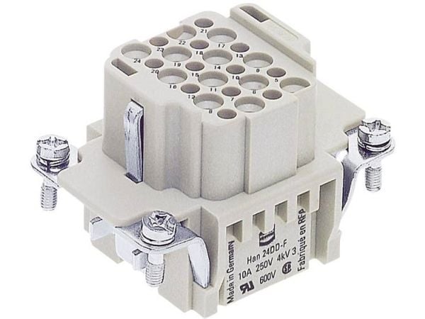 HARTING HAN DD-liitin, insertti tyyppi 6B naaraspuristusliitäntä max 2,5mm2, 10A24napa