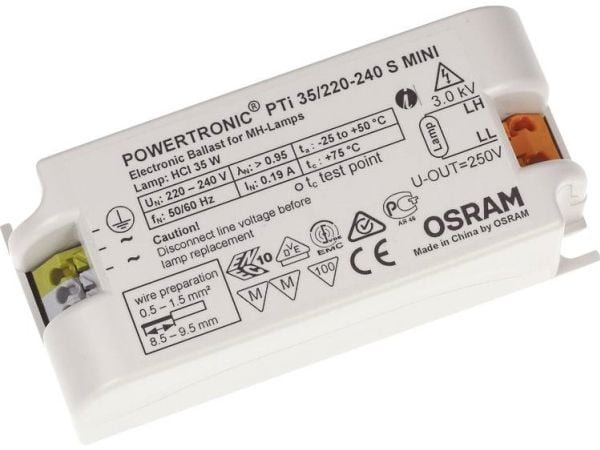 Osram PTi 35/220...240 S MINI, 50 000 t, -25 - 50 °C, 198 - 264 V, 50/60 Hz, 20 A, 43 mm