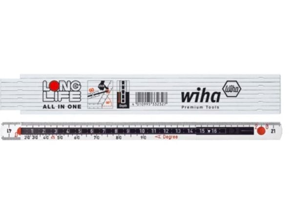 Wiha 410 2007, Glassfiber, Polyamid, Hvit, cm, mm, 2 m, 15 mm, 139 g